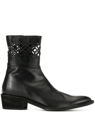 Shop Haider Ackermann Ankle Boots With Laser Cuts In Black