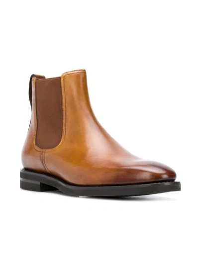 Shop Berwick Shoes Classic Chelsea Boots In Brown