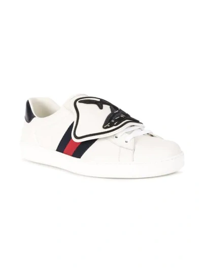 Shop Gucci Ace Sneaker With Removable Patches In White