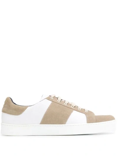 Shop Etro Two Tone Low Top Sneakers In Neutrals