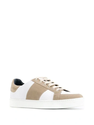 Shop Etro Two Tone Low Top Sneakers In Neutrals