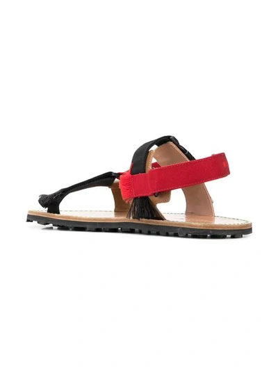 Shop Marni Velcro-straps Sandals In Black