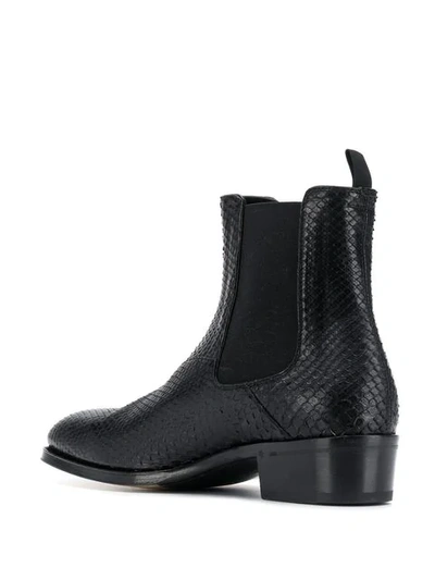 Shop Alexander Mcqueen Textured Ankle Boots In Black