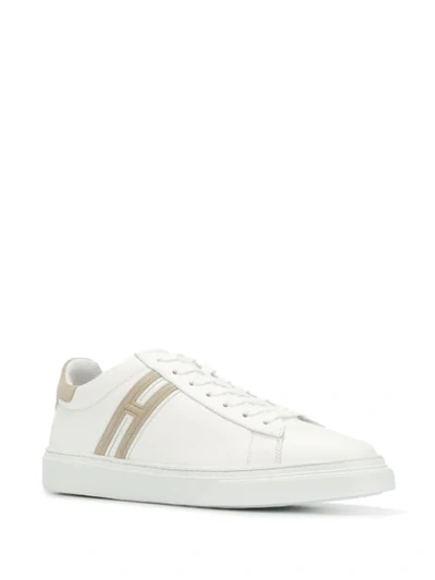 Shop Hogan Two Tone Low Top Sneakers In White