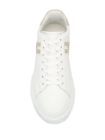 Shop Hogan Two Tone Low Top Sneakers In White