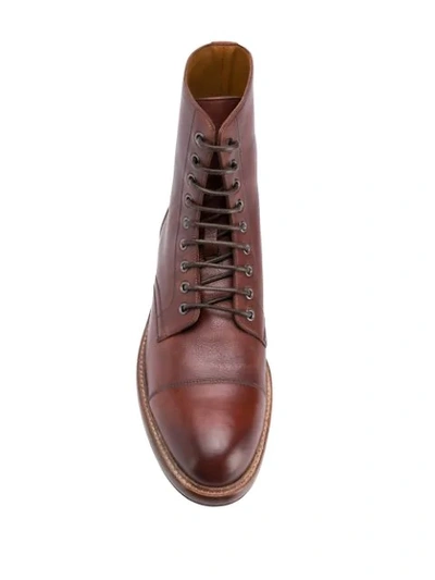 Shop Brunello Cucinelli Combat Boots In C6781 Castagna