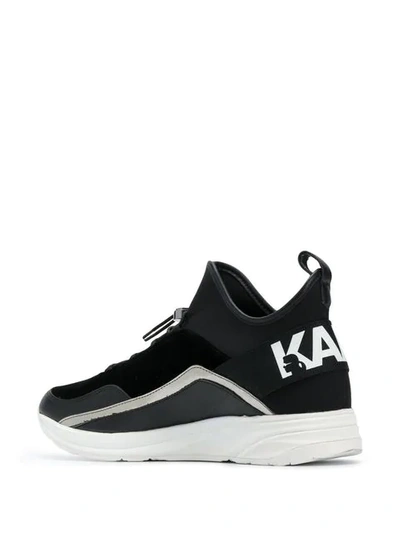 Shop Karl Lagerfeld Rear Logo Sneakers In Black