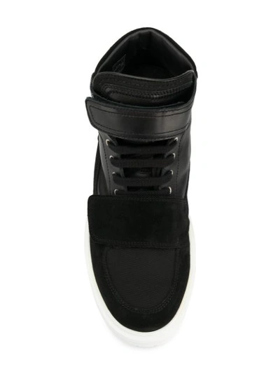 Shop Kris Van Assche Strapped Hi In Black