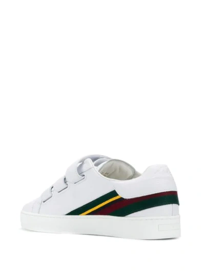 Shop Etro Striped Panel Low-top Sneakers In White