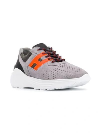 Hogan Men's Shoes Suede Trainers Sneakers Active One In Grey