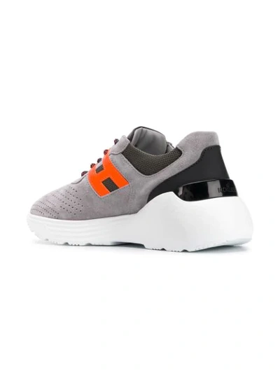 Hogan Men's Shoes Suede Trainers Sneakers Active One In Grey