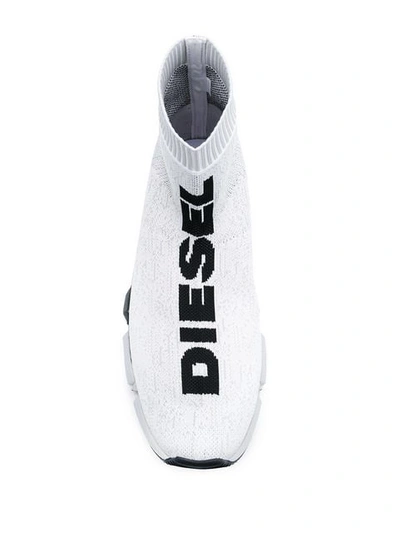 DIESEL HI-TOP SOCK TRAINERS - 白色