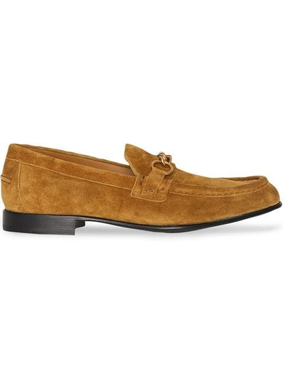 Shop Burberry The Suede Link Loafer In Brown