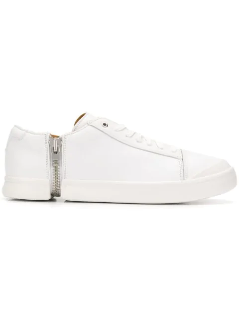 Diesel Zip-round S-nentish Leather Sneakers In White | ModeSens