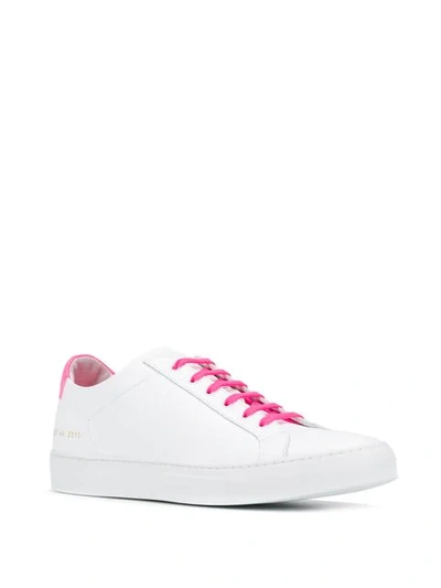 COMMON PROJECTS CONTRAST DETAIL LACE-UP SNEAKERS - 白色