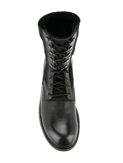 Shop Isabel Benenato Lace-up Ankle Boots - Black