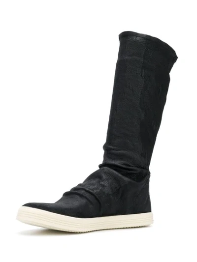 Shop Rick Owens Flat Sole Boots - Black