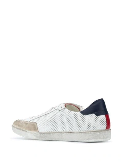 Shop Saint Laurent Court Classic Sl/10 Leather Sneakers In White