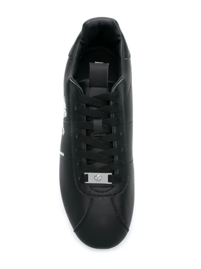 Shop Plein Sport Printed Logo Low Top Sneakers - Black