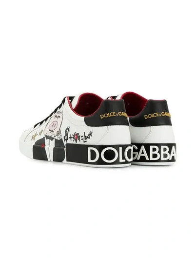 Shop Dolce & Gabbana Portofino Printed Sneakers In White