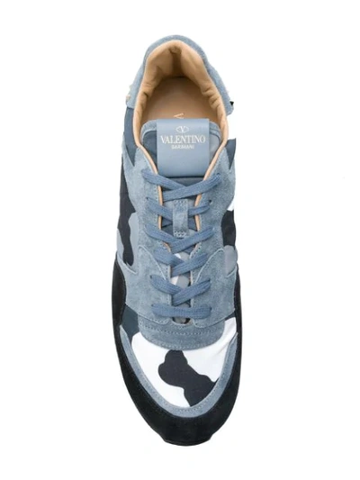 Shop Valentino Garavani Camouflage Sneakers - Blue