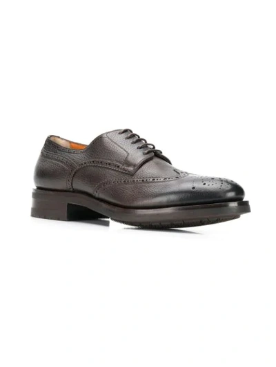 Shop Santoni Chunky Sole Brogues In Brown