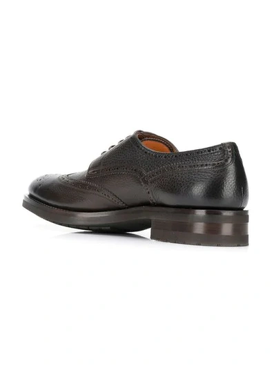 Shop Santoni Chunky Sole Brogues In Brown