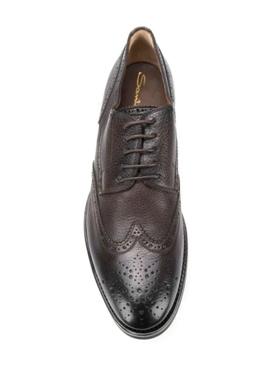 Shop Santoni Chunky Sole Brogues In Brown