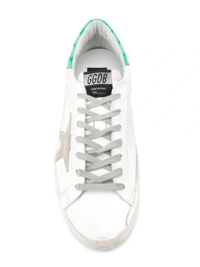 Shop Golden Goose Superstar Sneakers In N29 White Green Cocco