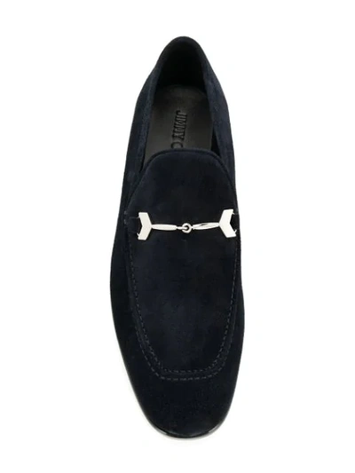 Shop Jimmy Choo Horsebit Detail Loafers In Blue