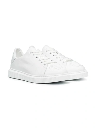 Shop Versace White Medusa Leather Sneakers