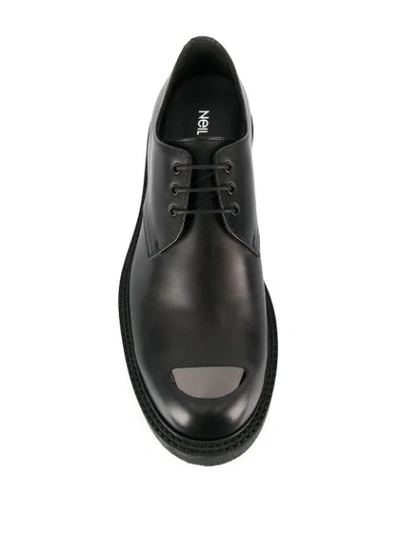 NEIL BARRETT METAL TOE DERBY SHOES - 黑色