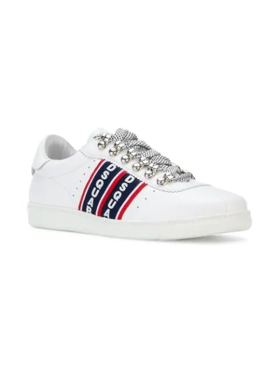 Shop Dsquared2 Barney Logo Stripe Sneakers In White