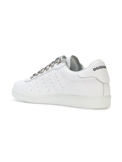 Shop Dsquared2 Barney Logo Stripe Sneakers In White