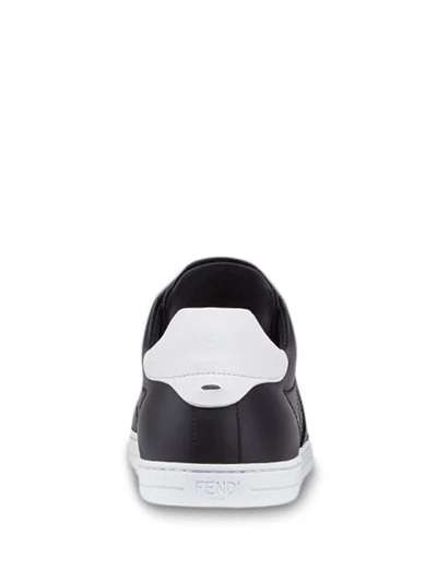 Shop Fendi Ff Logo Sneakers In Black