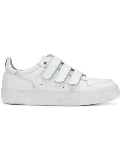 Shop Ami Alexandre Mattiussi 3 Strap Sneakers In White