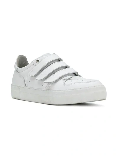 Shop Ami Alexandre Mattiussi 3 Strap Sneakers In White