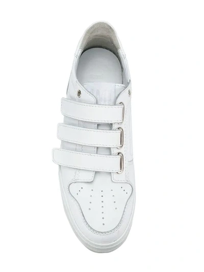 Shop Ami Alexandre Mattiussi 3 Strap Sneakers In White