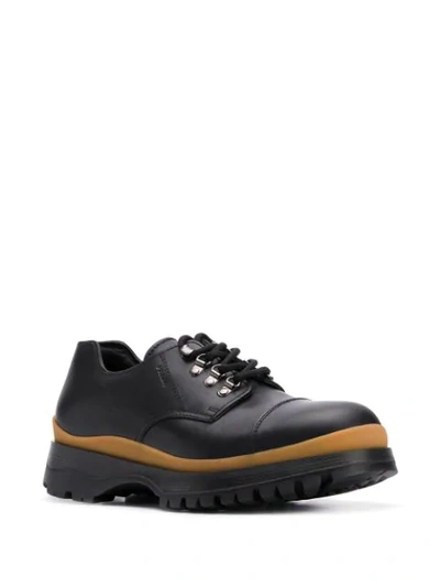 PRADA CHUNKY SOLE LACE-UP SHOES - 黑色