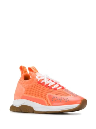 Shop Versace Cross Chainer Sneakers In Orange