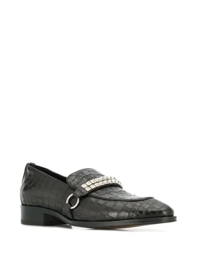 Shop Giuseppe Zanotti Embossed Angeles Loafers In Black