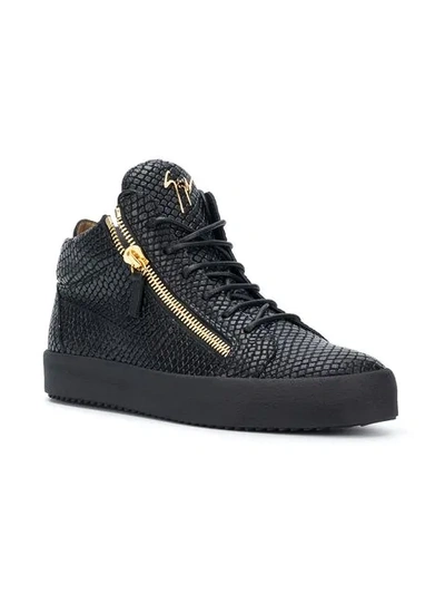 Shop Giuseppe Zanotti Kriss Lizard-effect Sneakers In Black