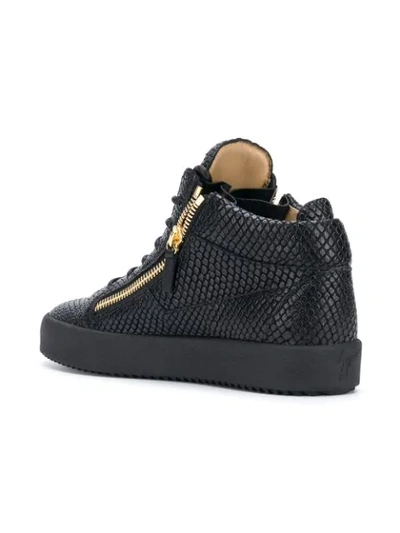 Shop Giuseppe Zanotti Kriss Lizard-effect Sneakers In Black