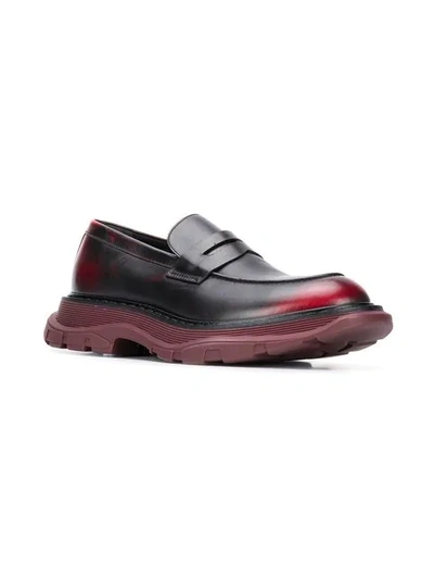 Shop Alexander Mcqueen Chunky Sole Penny Loafers In Red