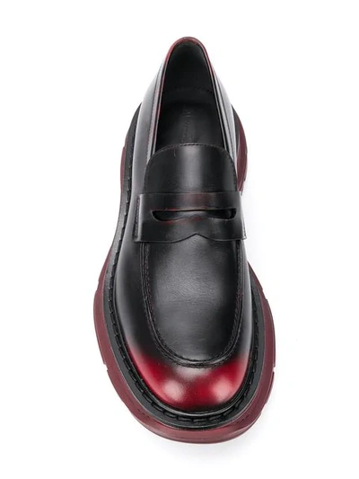 Shop Alexander Mcqueen Chunky Sole Penny Loafers In Red