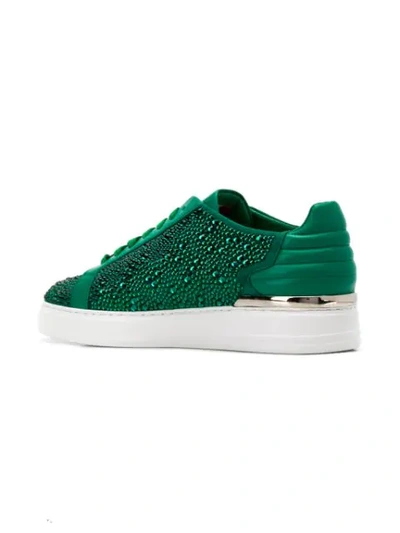Shop Philipp Plein Embellished Low-top Sneakers In Green