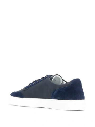 Shop Harrys Of London Smooth Panel Sneakers In Blue