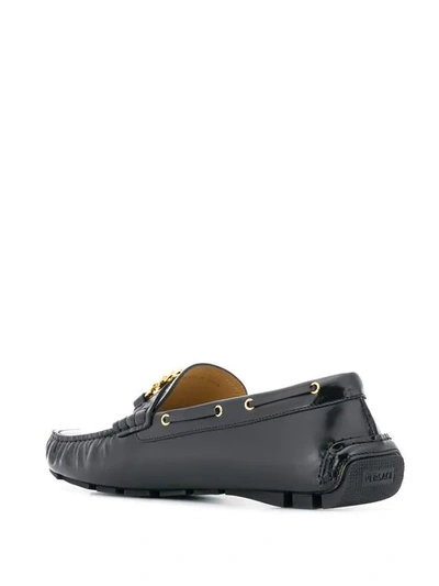 VERSACE MEDUSA LOGO LOAFERS - 黑色