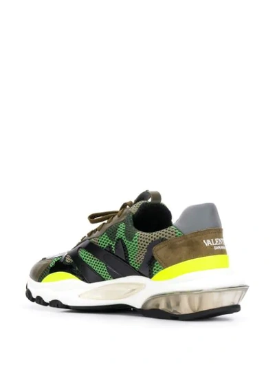 Shop Valentino Garavani Bounce Camouflage Sneakers - Green