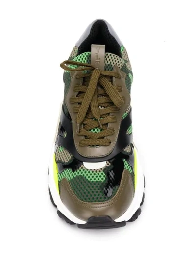 Shop Valentino Garavani Bounce Camouflage Sneakers - Green